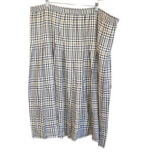 Pendleton Black White Yellow Plaid Pleated Midi Skirt | Size 24 / 24W